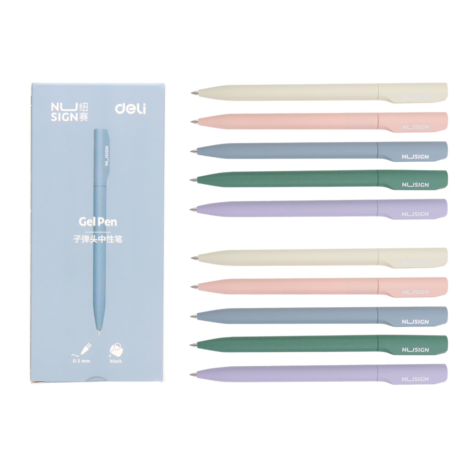 Nusign ジェルインクボールベン 0.5mm 黒インク 透明カバー入り