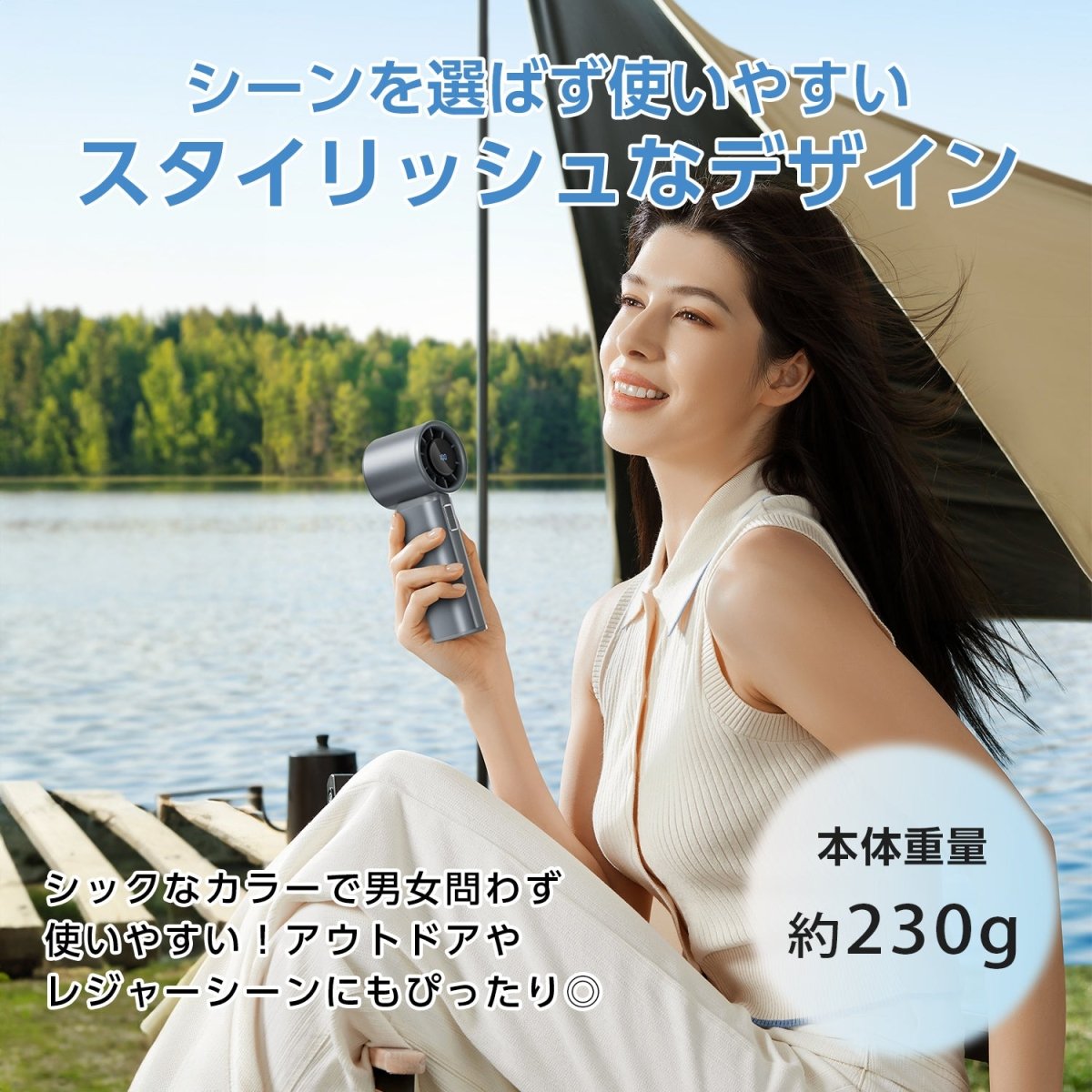 超高速ハンディファン 100段階の無段階風量コントロール 大容量バッテリー搭載