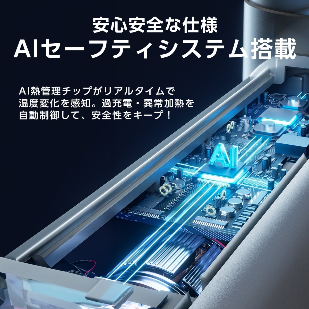 高速ハンディファン 100段階の無段階風量コントロール搭載