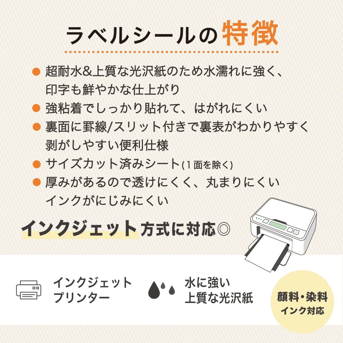 ラベルシール 超耐水光沢紙 A4サイズ