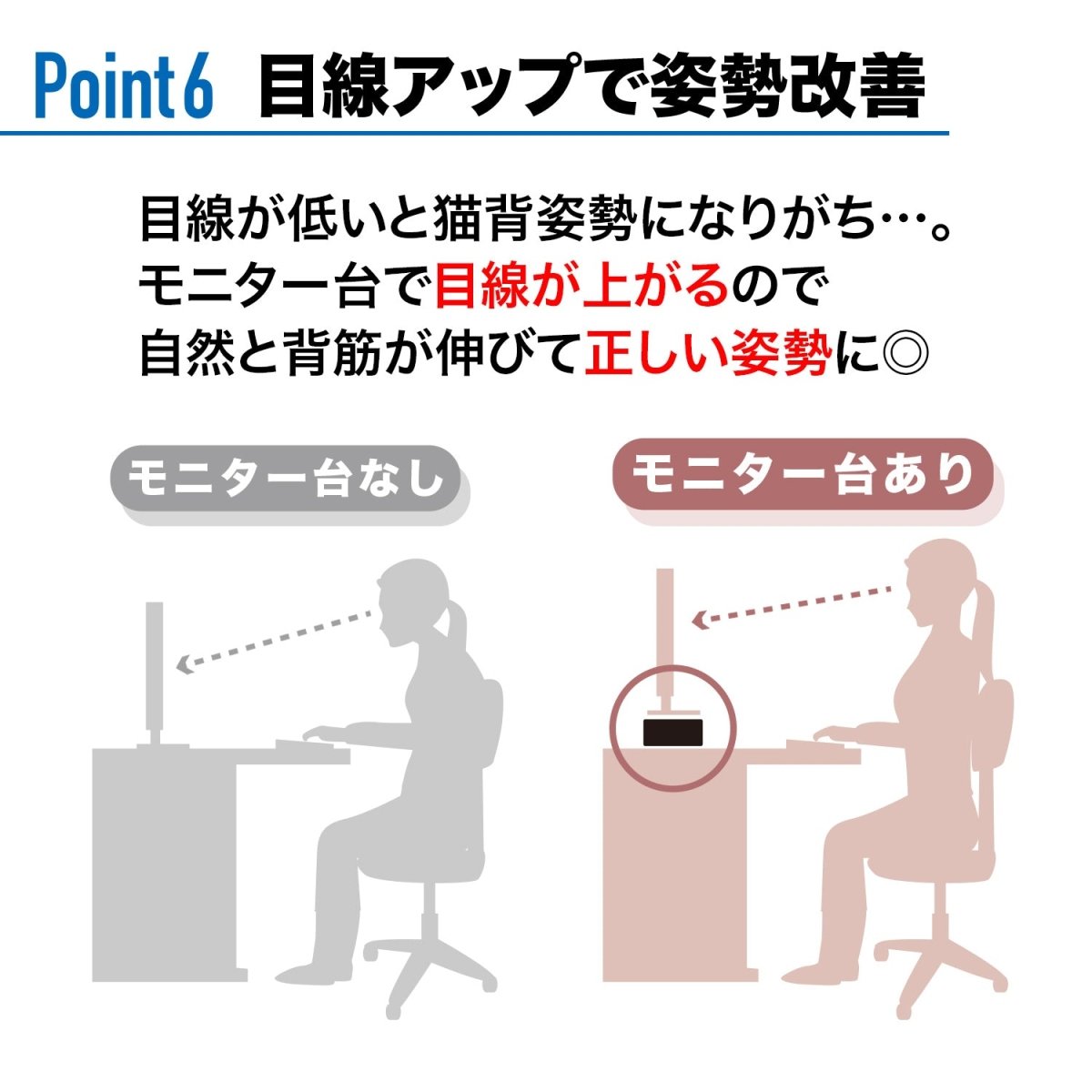 モニタースタンド 多機能カップホルダー付 組立不要 HP0923001 ブラック