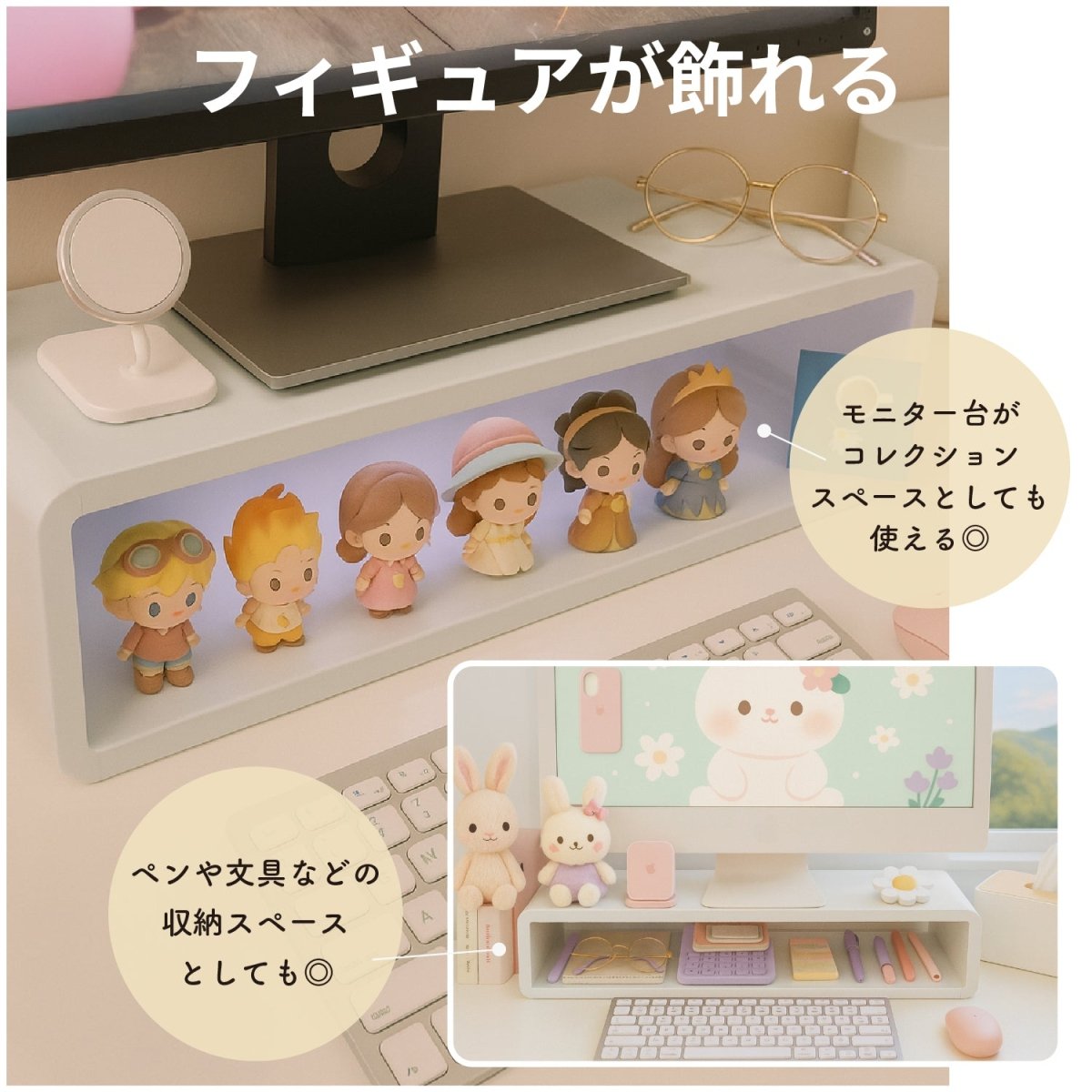 ライト付き2WAYモニタースタンド