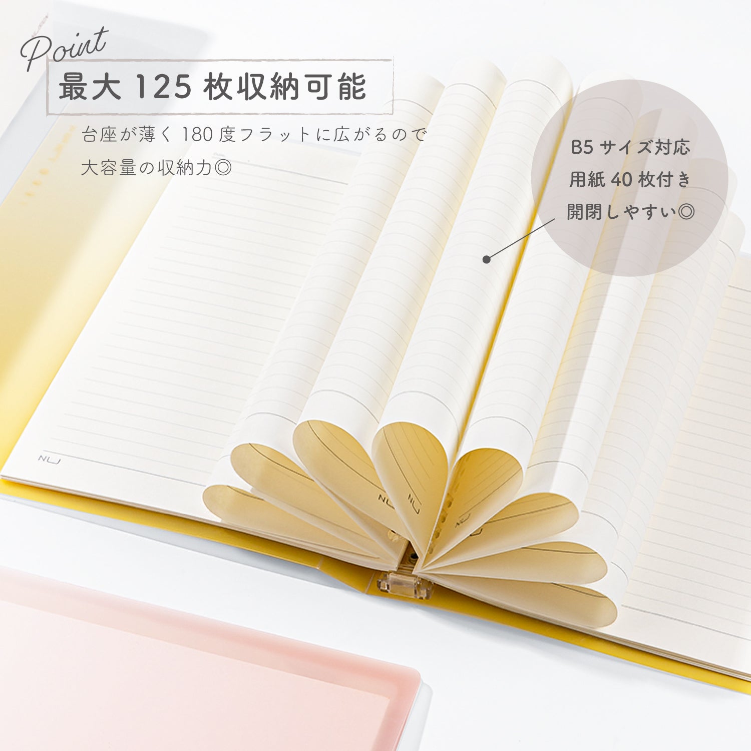 Nusign ルーズリーフバインダー 8穴 B5 40枚