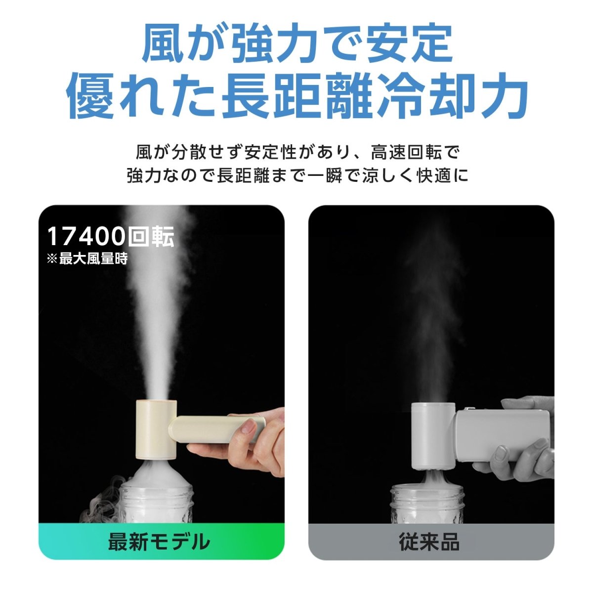 ミニハンディファン 5階段調節