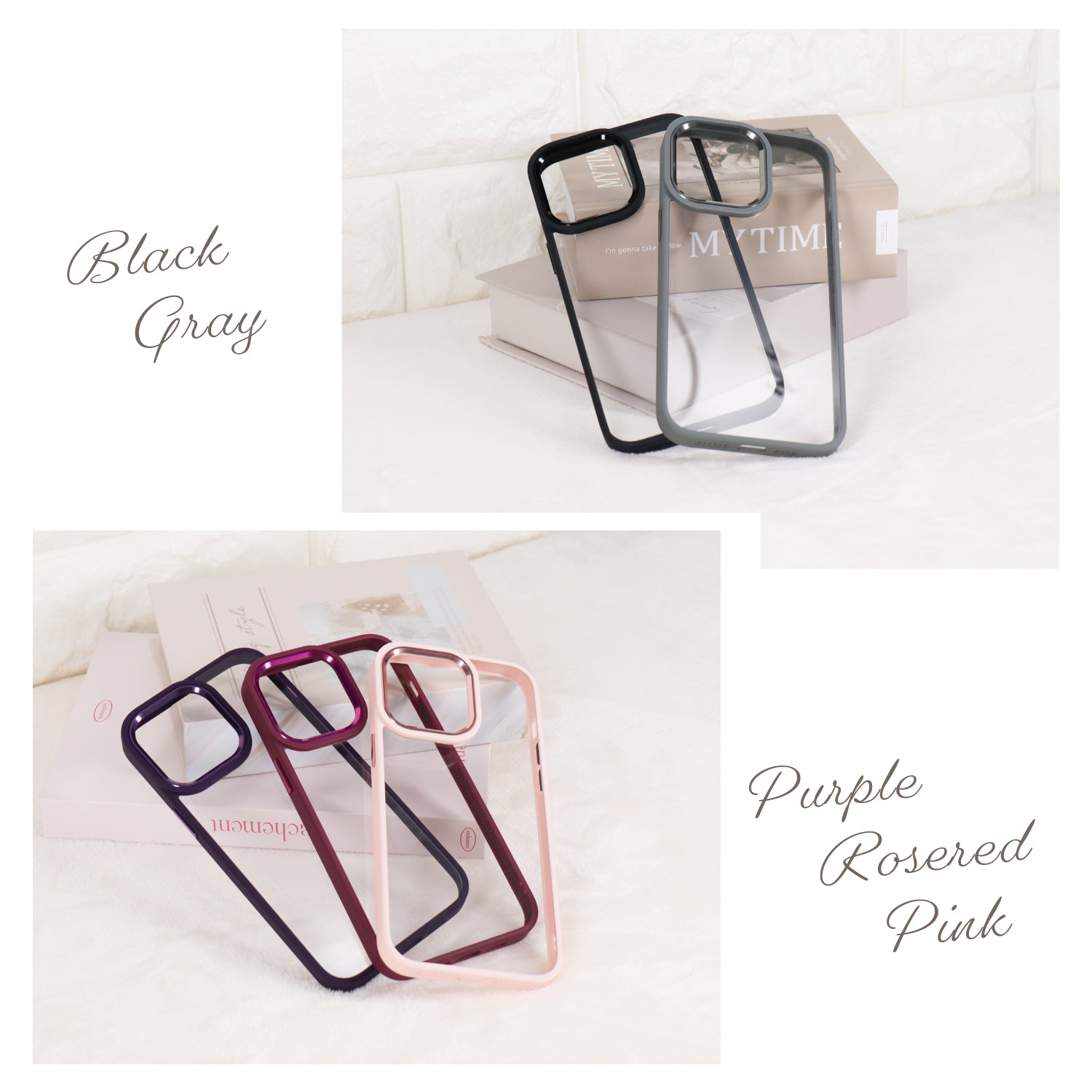 iPhoneケース カラーフレームクリアケース 無地