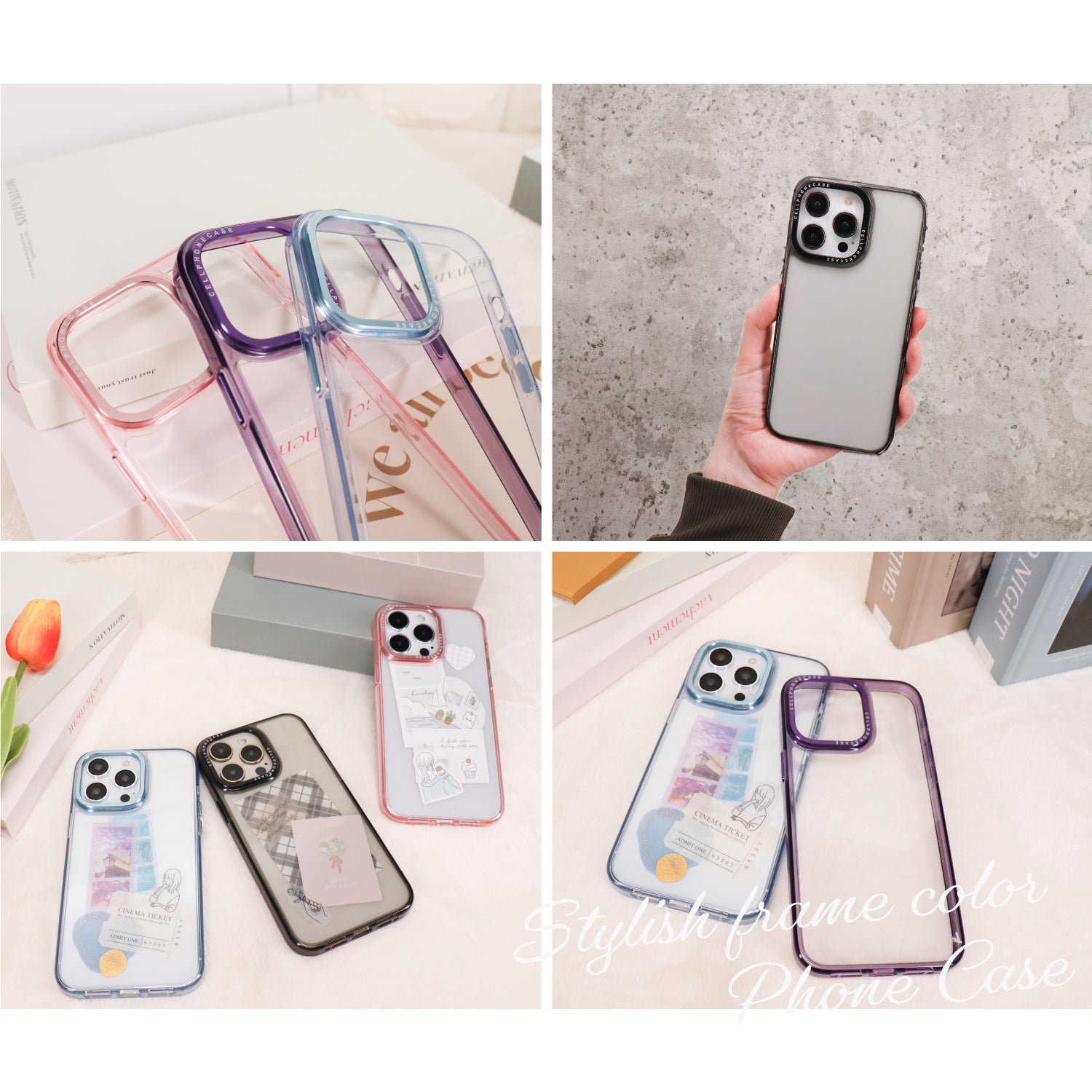 iPhoneケース カラーフレームクリアケース