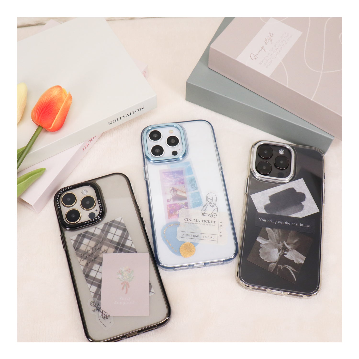 iPhoneケース カラーフレームクリアケース