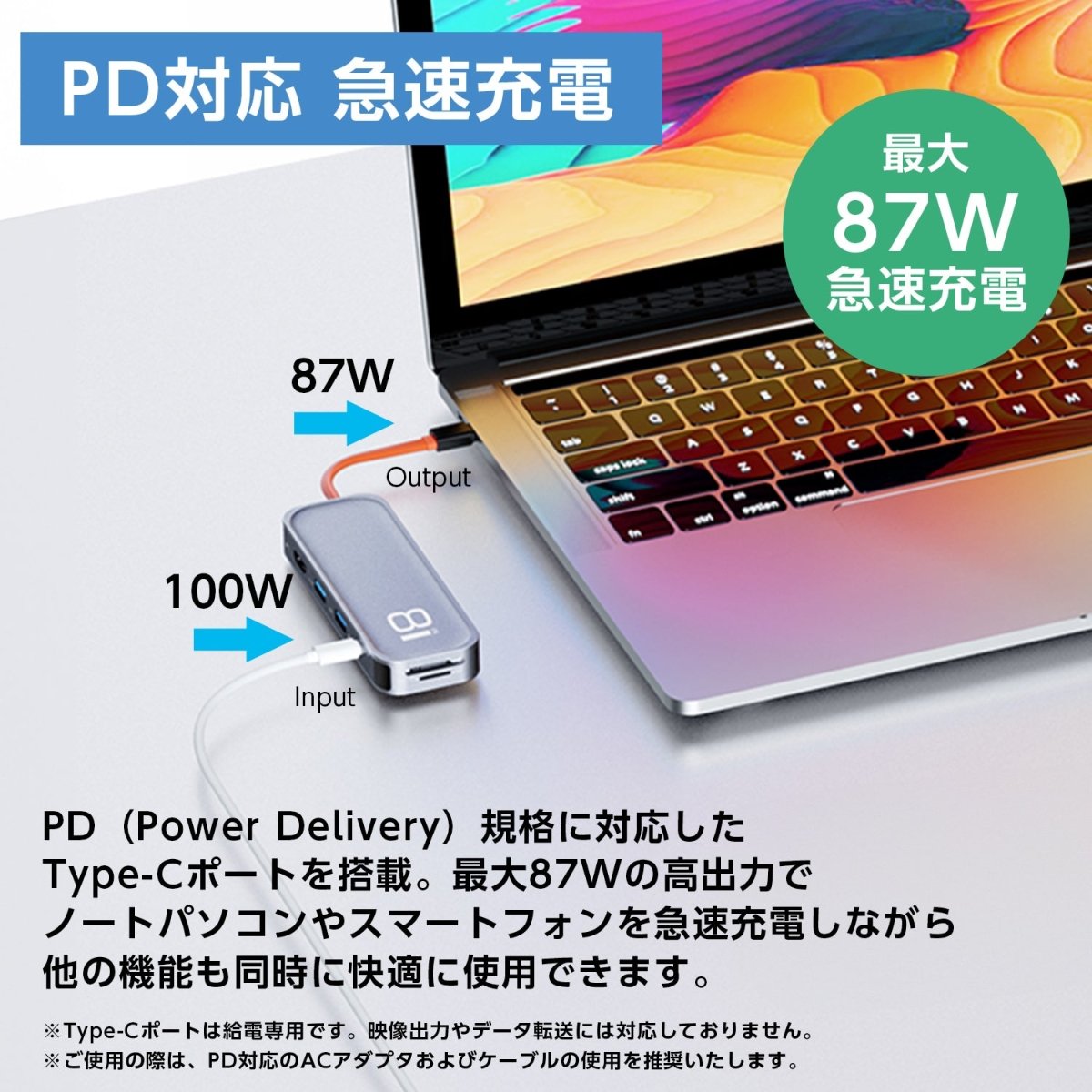 USBハブ 8in1 Type - C HDMI USB - A3.0 SDカード TFカード(microSDカード)対応