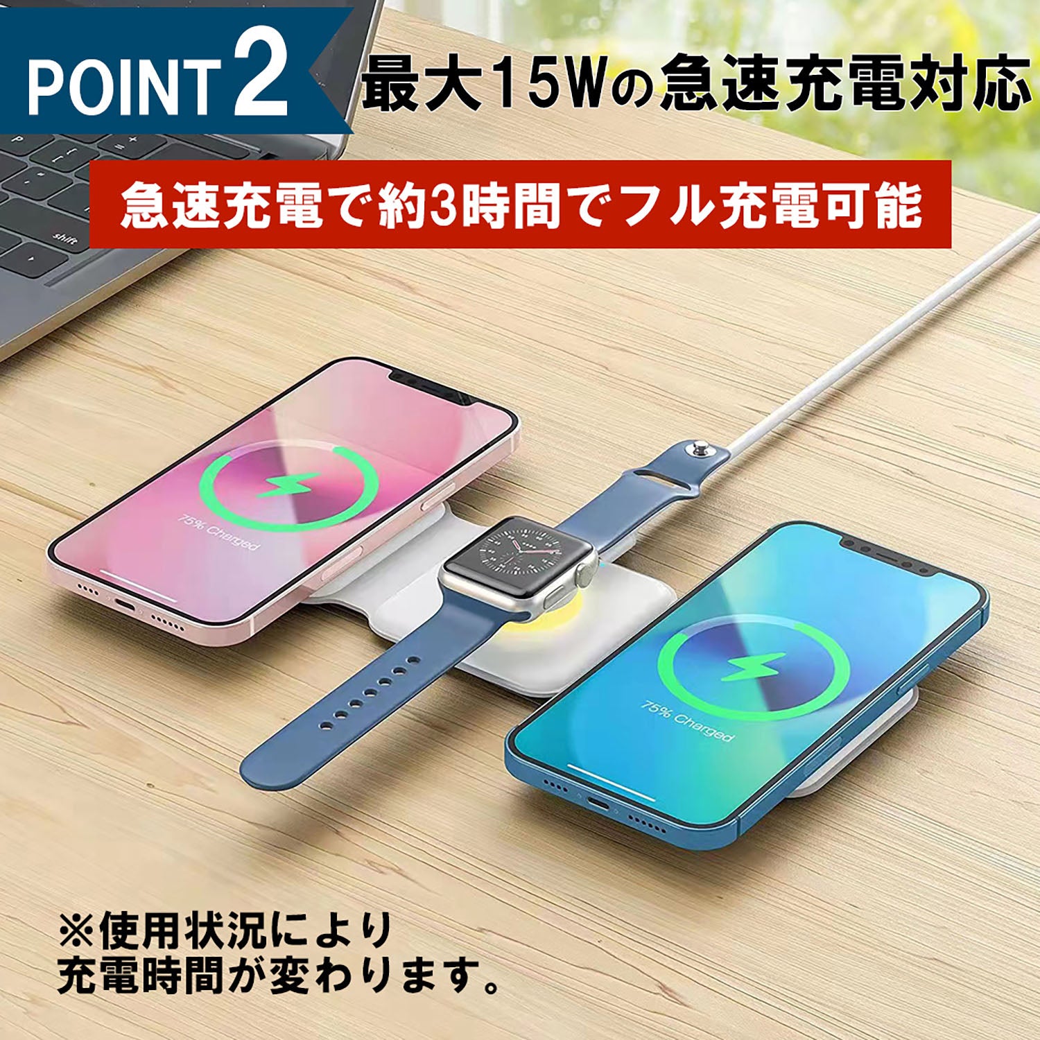 3in1 LED Night Lightワイヤレス充電器