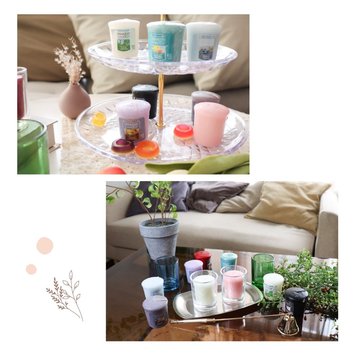 YANKEE CANDLE(ヤンキーキャンドル)サンプラー 好きな香りを5個選べるセット+キャンドルホルダー1個