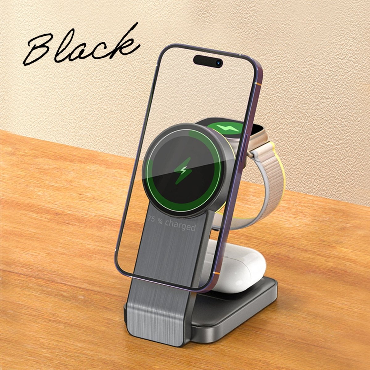 3in1 二つ折り型ワイヤレス充電器