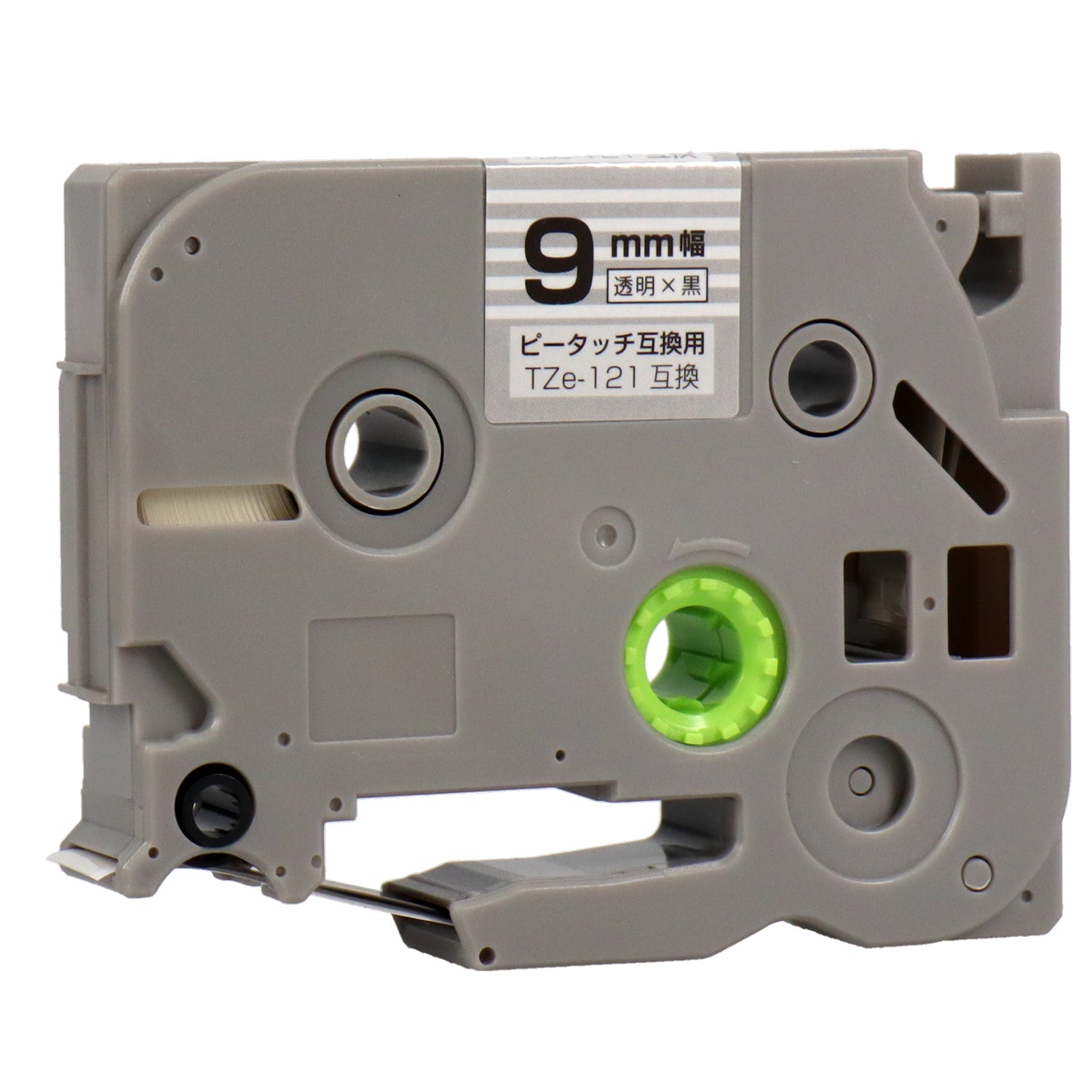 ブラザー TZe-121 ピータッチ用互換テープカートリッジ 透明×黒文字 9mm