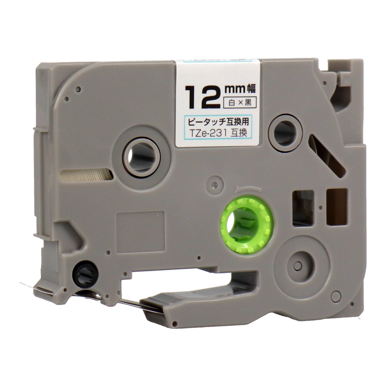 ブラザー TZe-231 ピータッチ用互換テープカートリッジ 白×黒文字 12mm