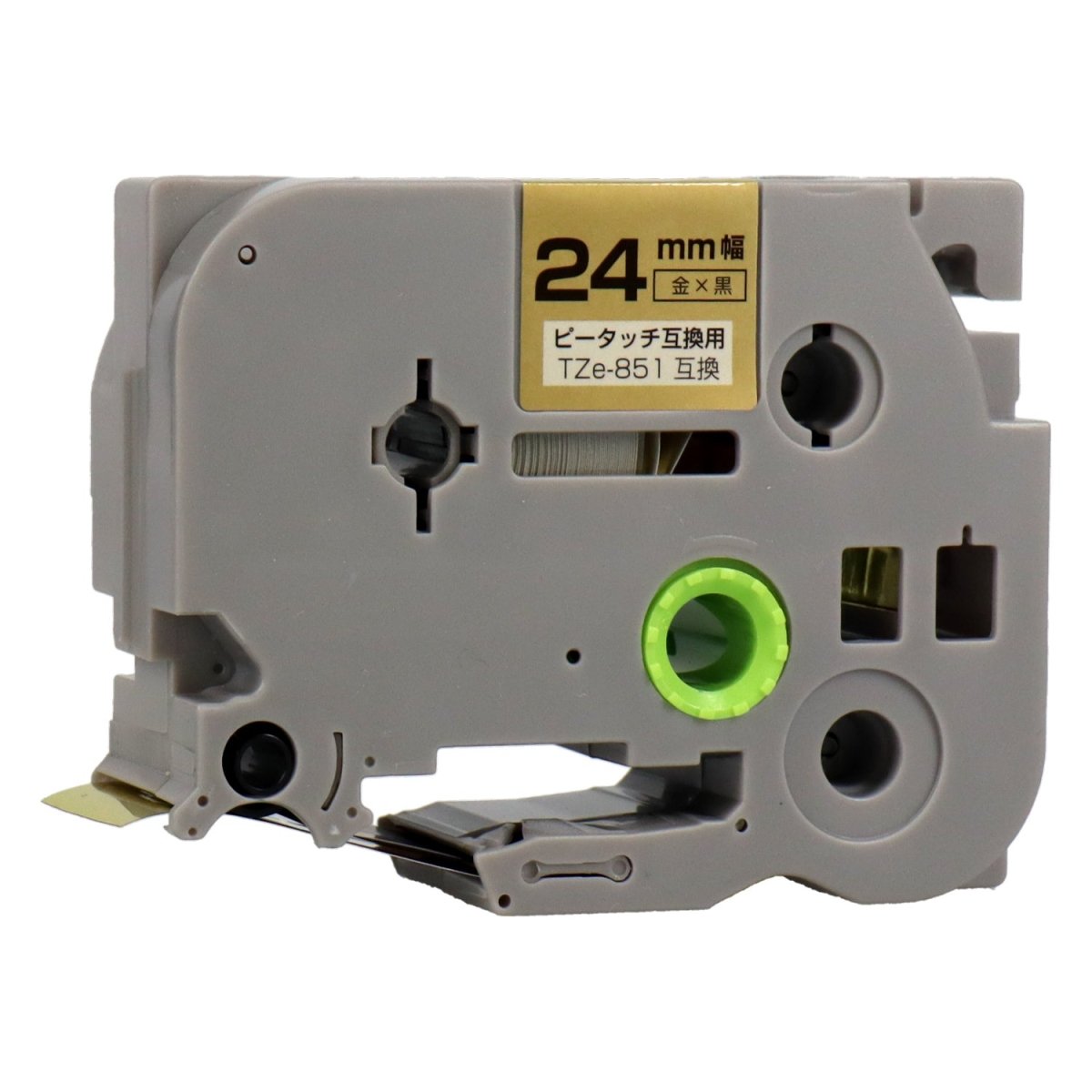 ブラザー用 ピータッチ用互換テープカートリッジ 金×黒文字 24mm