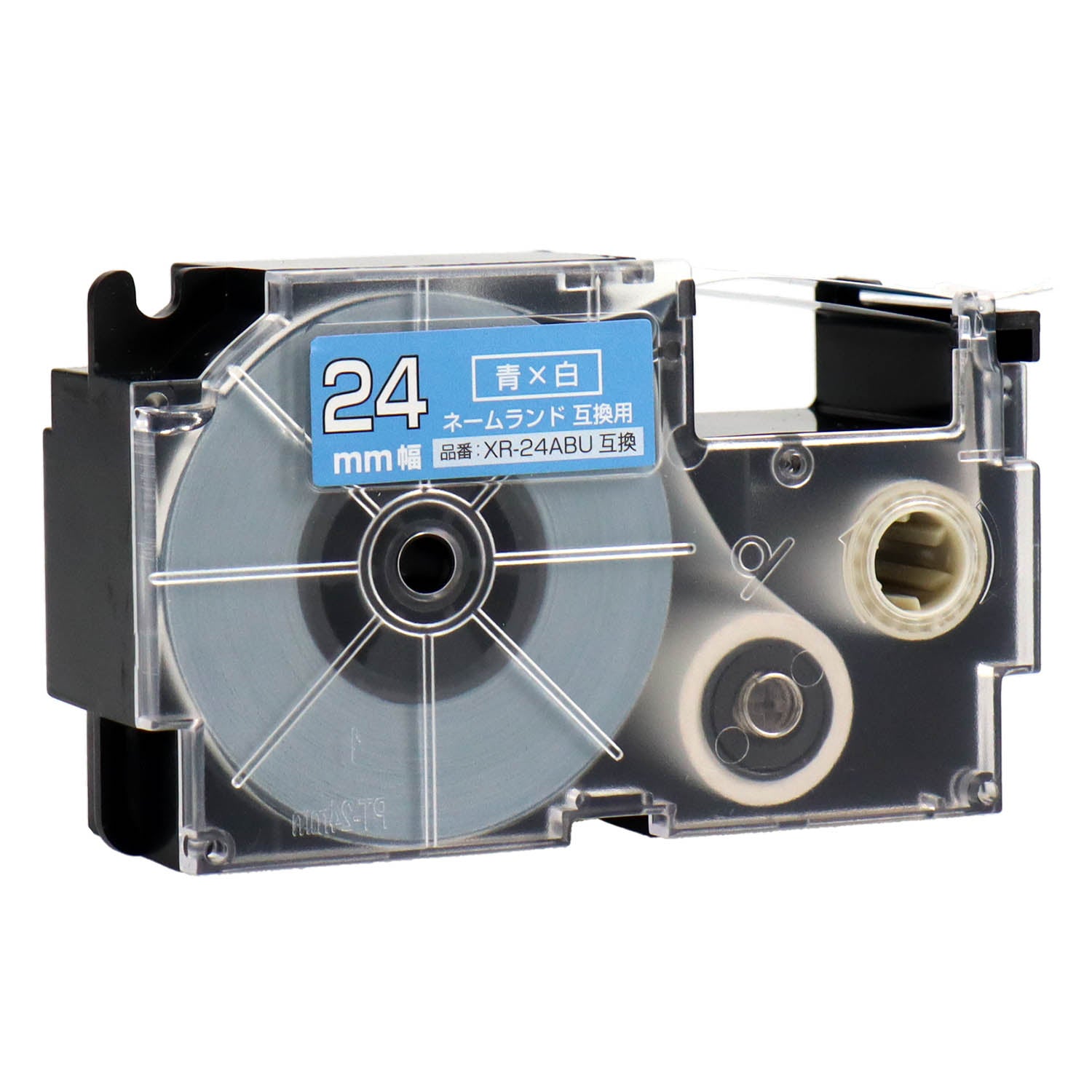 ネームランド用互換テープカートリッジ 青×白文字 24mm