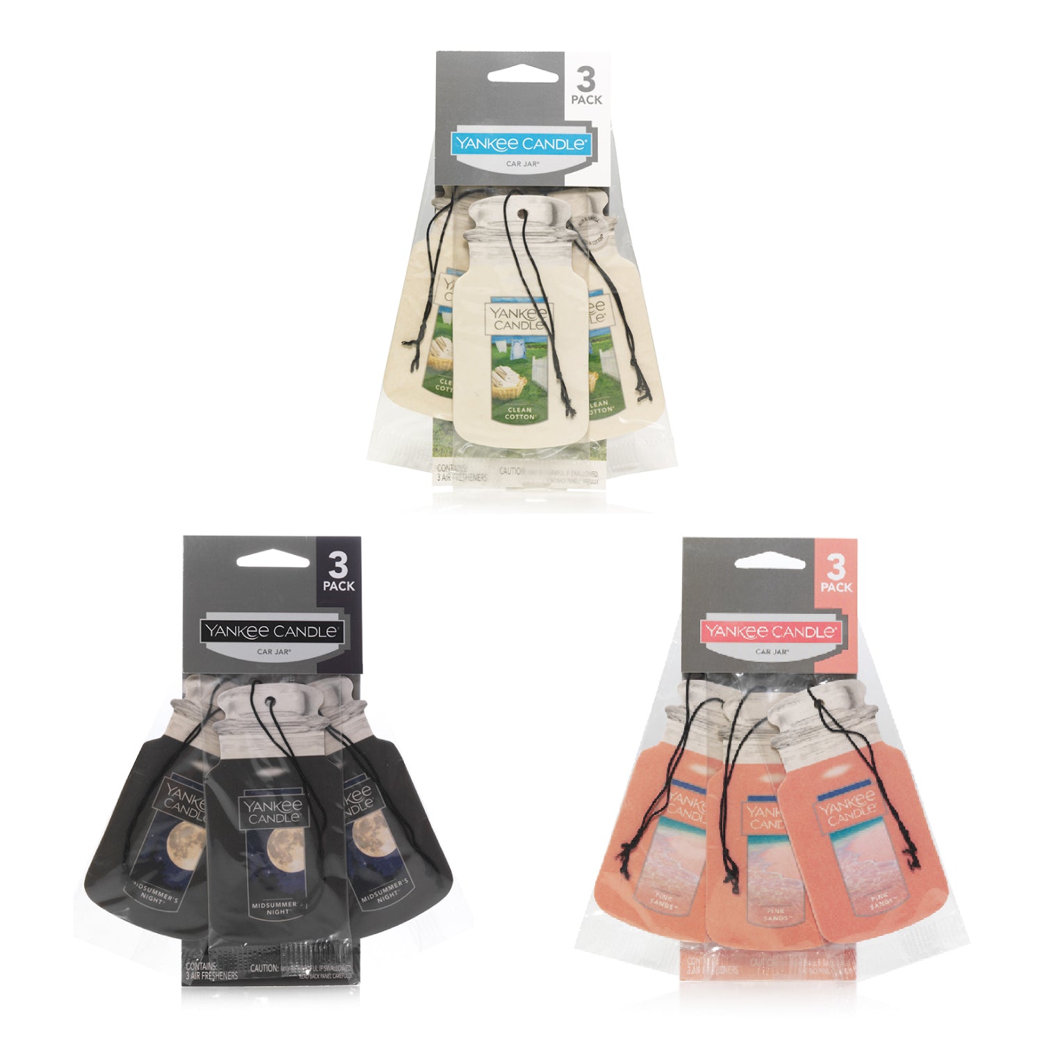 YANKEE CANDLE(ヤンキーキャンドル)ペーパータイプ 車用芳香剤 好きな香りを3つ選べるセット