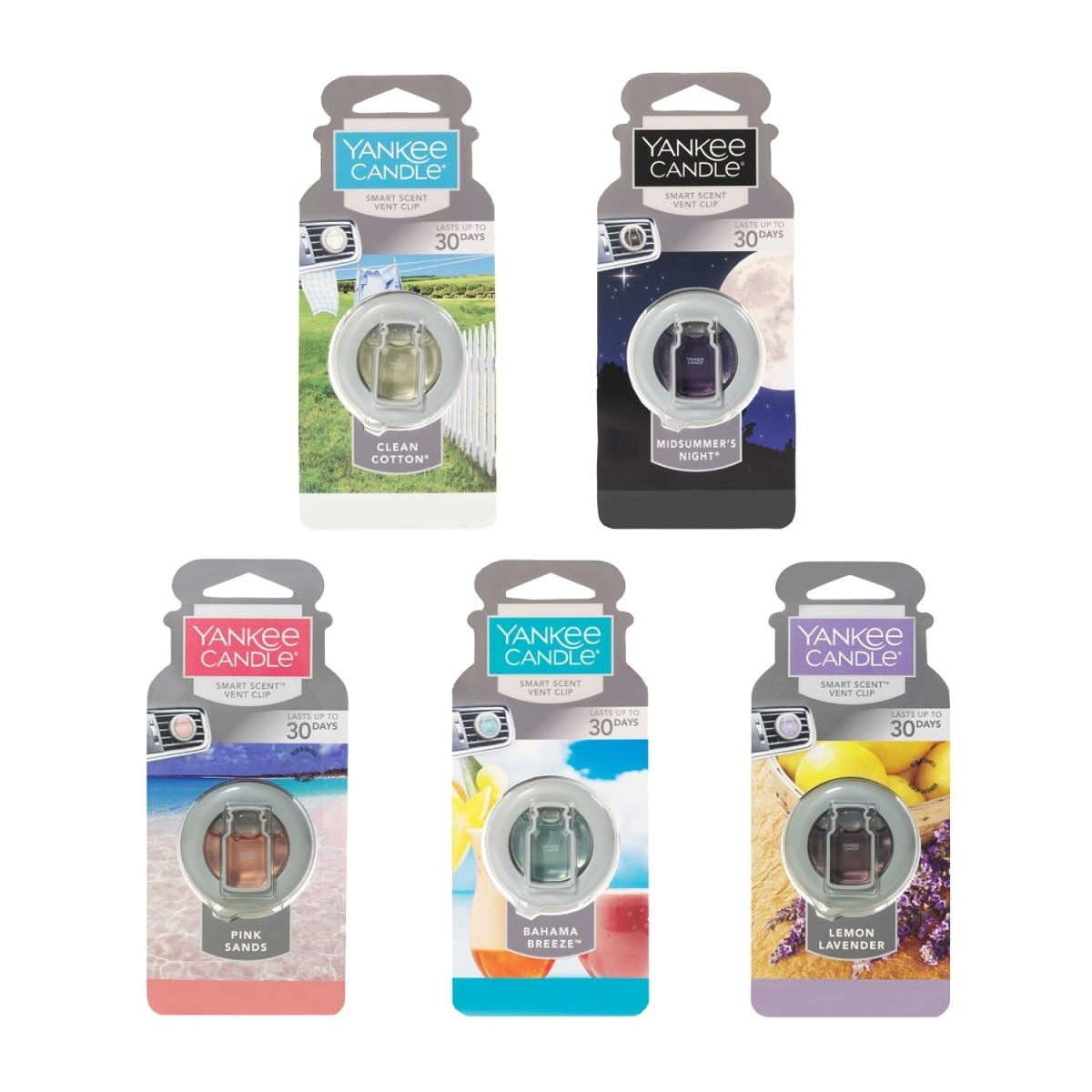 YANKEE CANDLE(ヤンキーキャンドル)カーフレグランスクリップ 車用芳香剤 好きな香りを3つ選べるセット