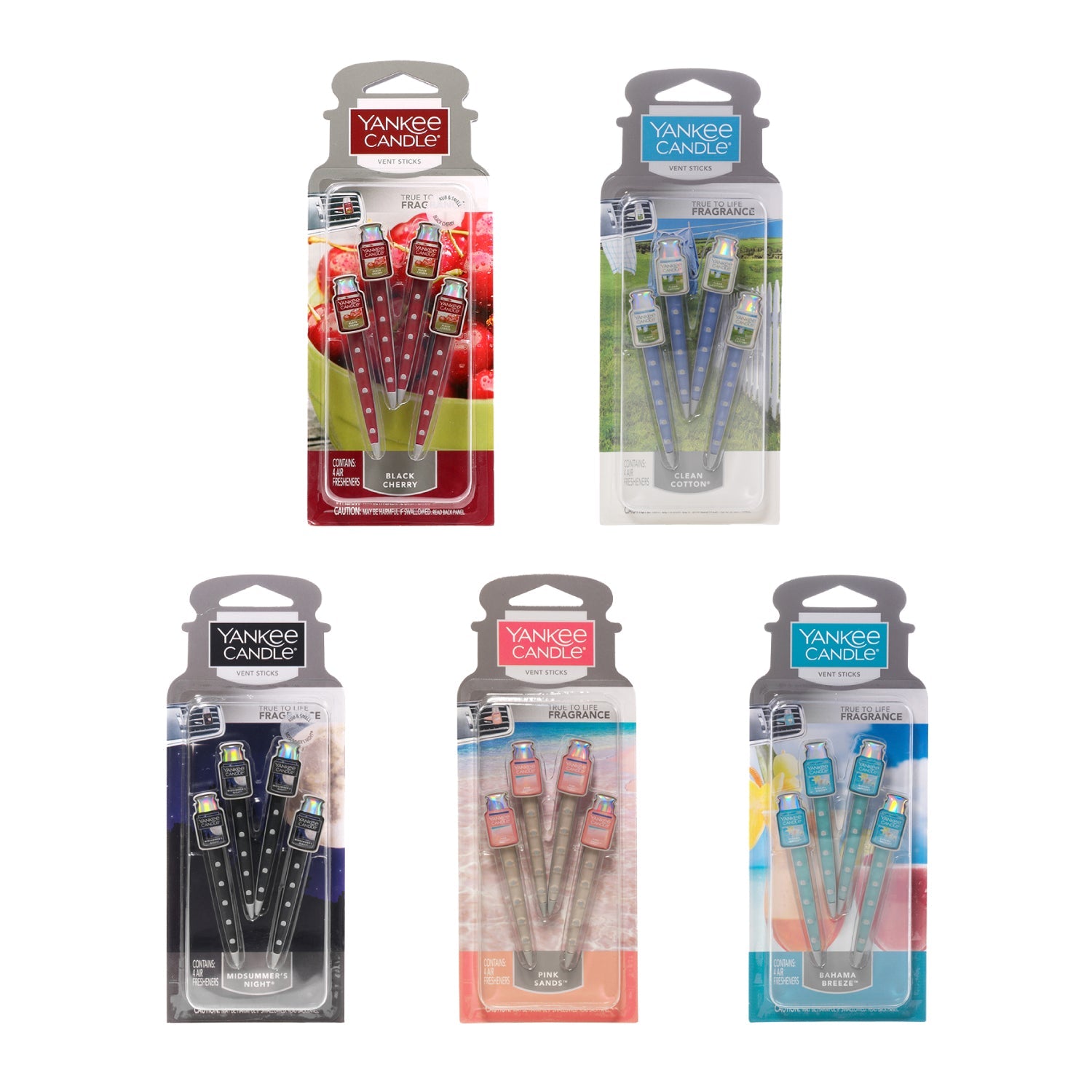 YANKEE CANDLE(ヤンキーキャンドル)カーベントスティック 車用芳香剤 好きな香りを3つ選べるセット