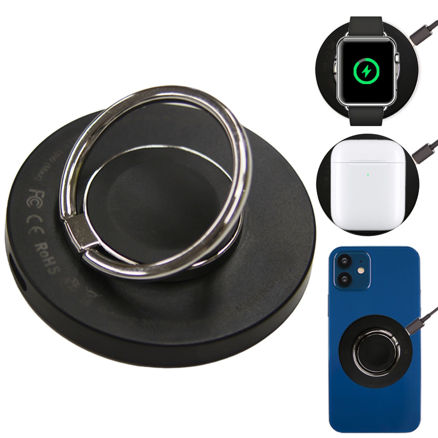 3in1マグネット式ワイヤレス充電器