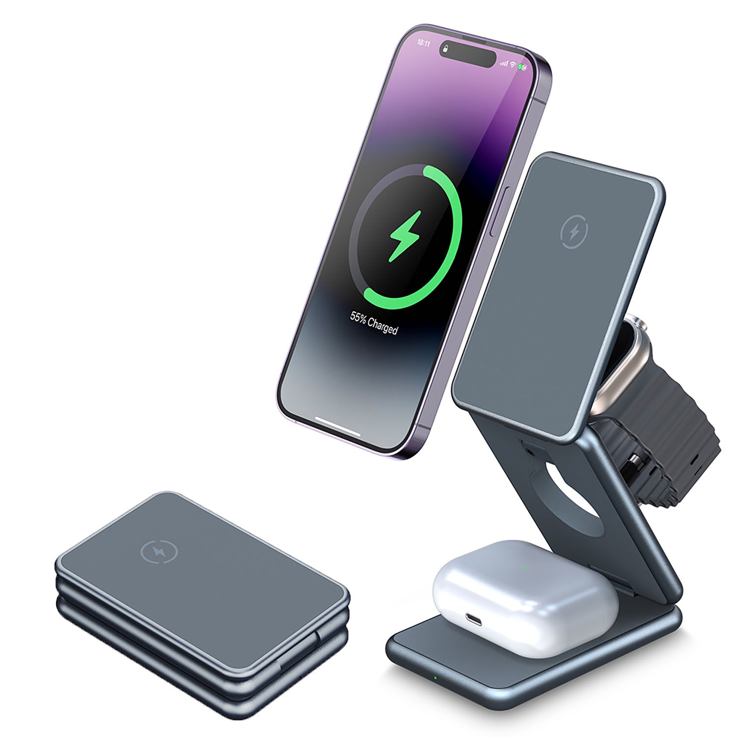 3in1 三つ折り型ワイヤレス充電器