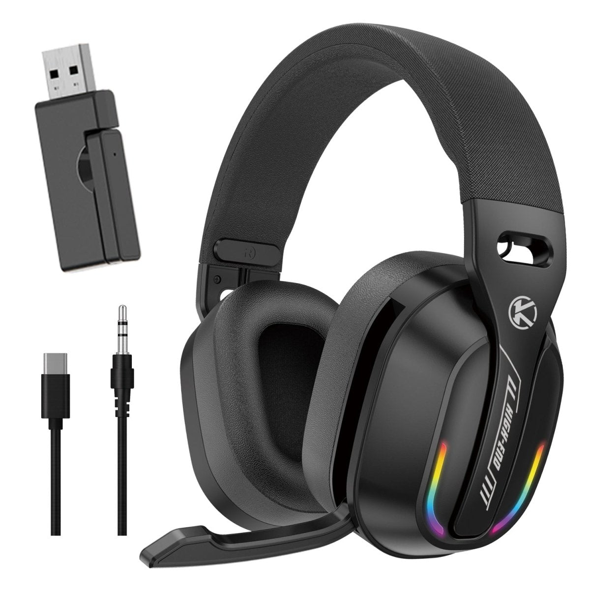 ワイヤレスゲーミングヘッドセット サラウンドサウンド 低遅延通信