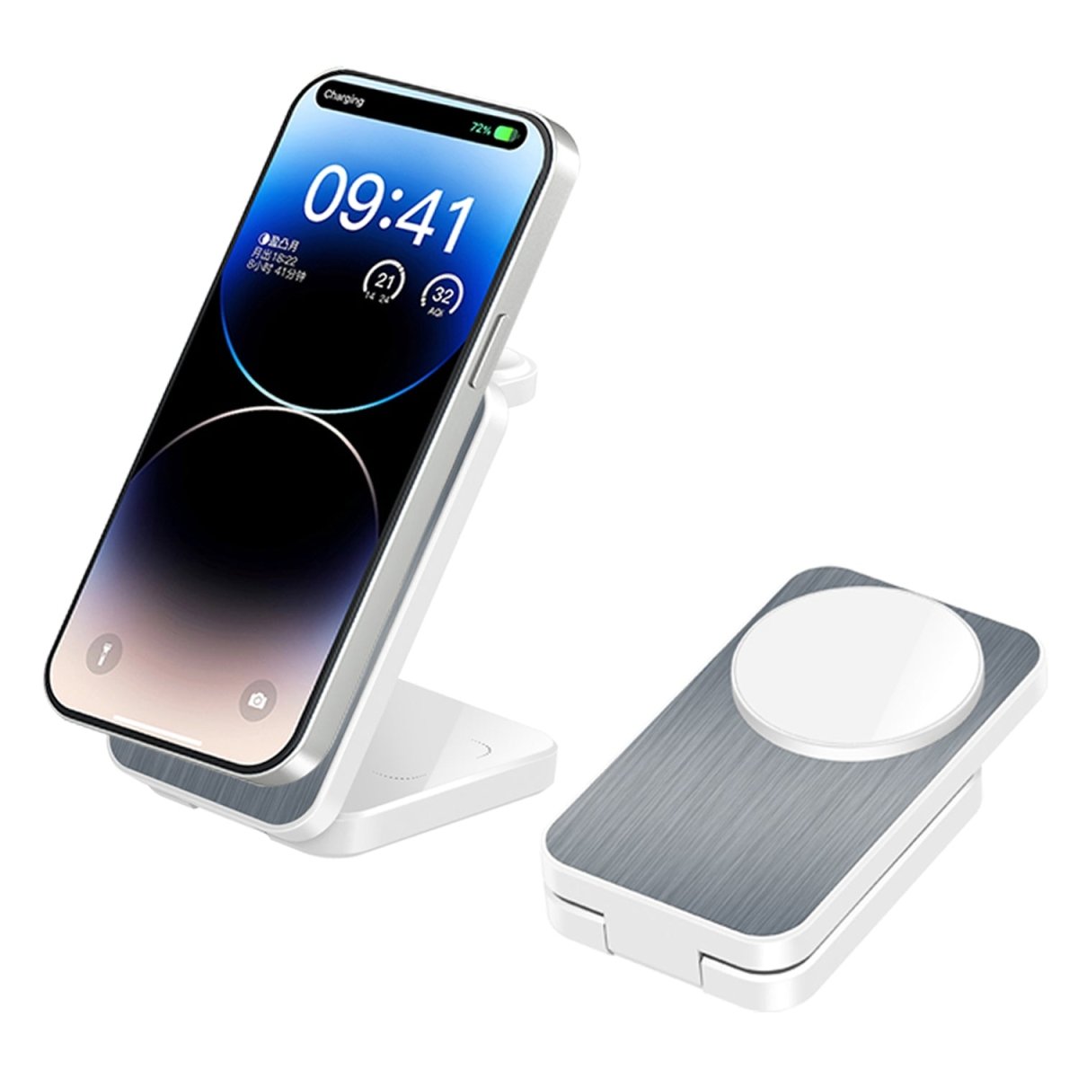 3in1 二つ折り型ワイヤレス充電器 角度調整可能