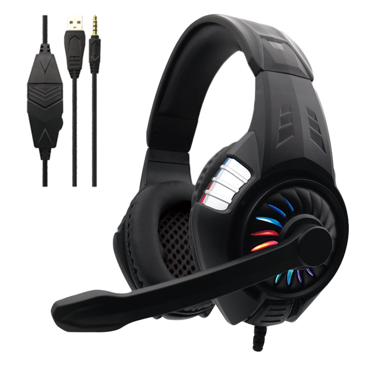 ゲーミングヘッドセット 有線タイプ RGBライティング搭載