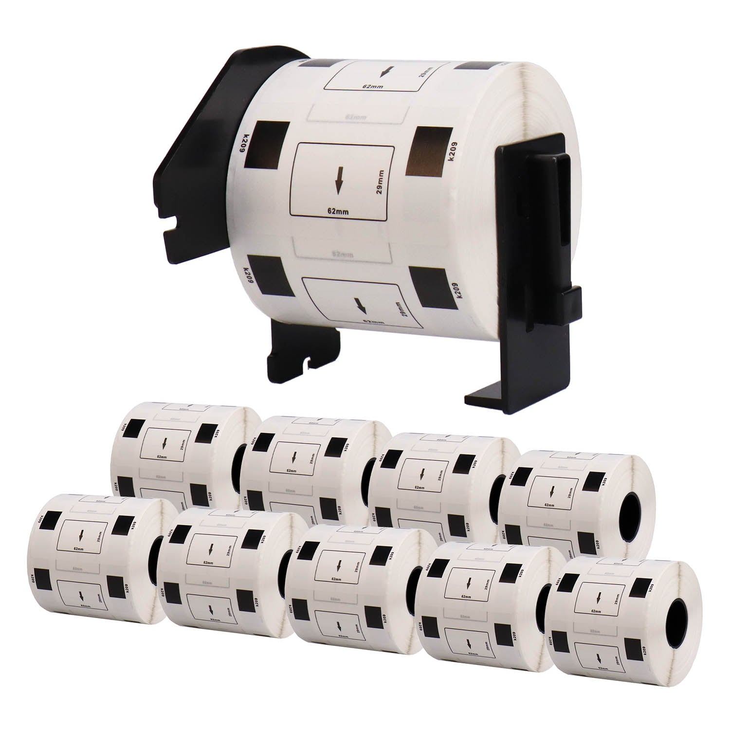 ブラザー用 DK-1209 互換DKプレカットラベル テープ+専用ホルダー 宛名ラベル(小)