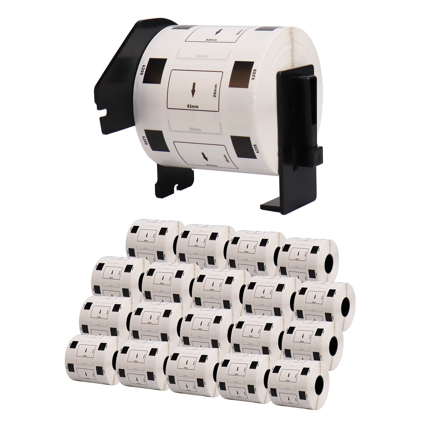 ブラザー用 DK-1209 互換DKプレカットラベル テープ+専用ホルダー 宛名ラベル(小)