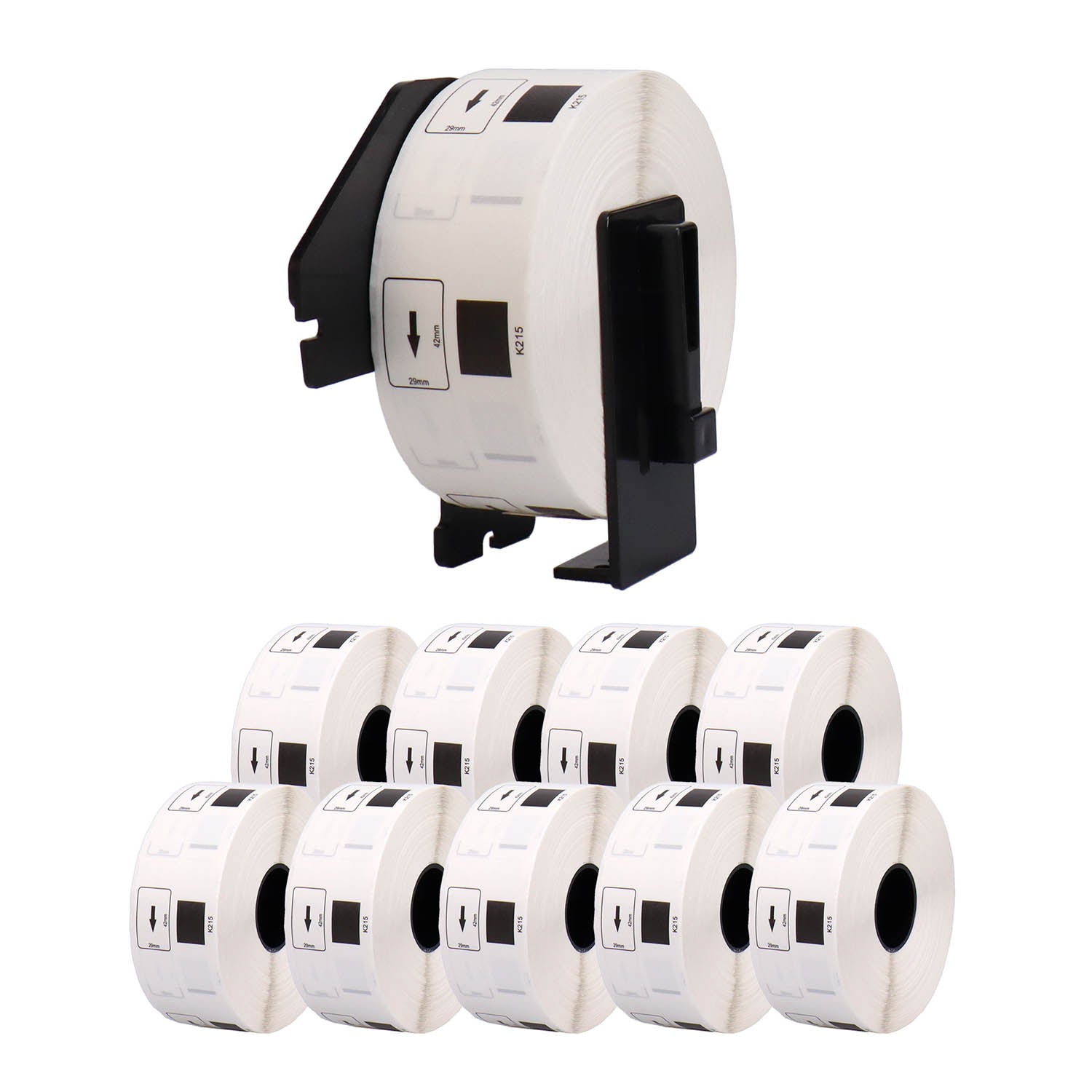 ブラザー用 DK-1215 互換DKプレカットラベル テープ+専用ホルダー 食品表示用/検体ラベル ×10+ホルダー