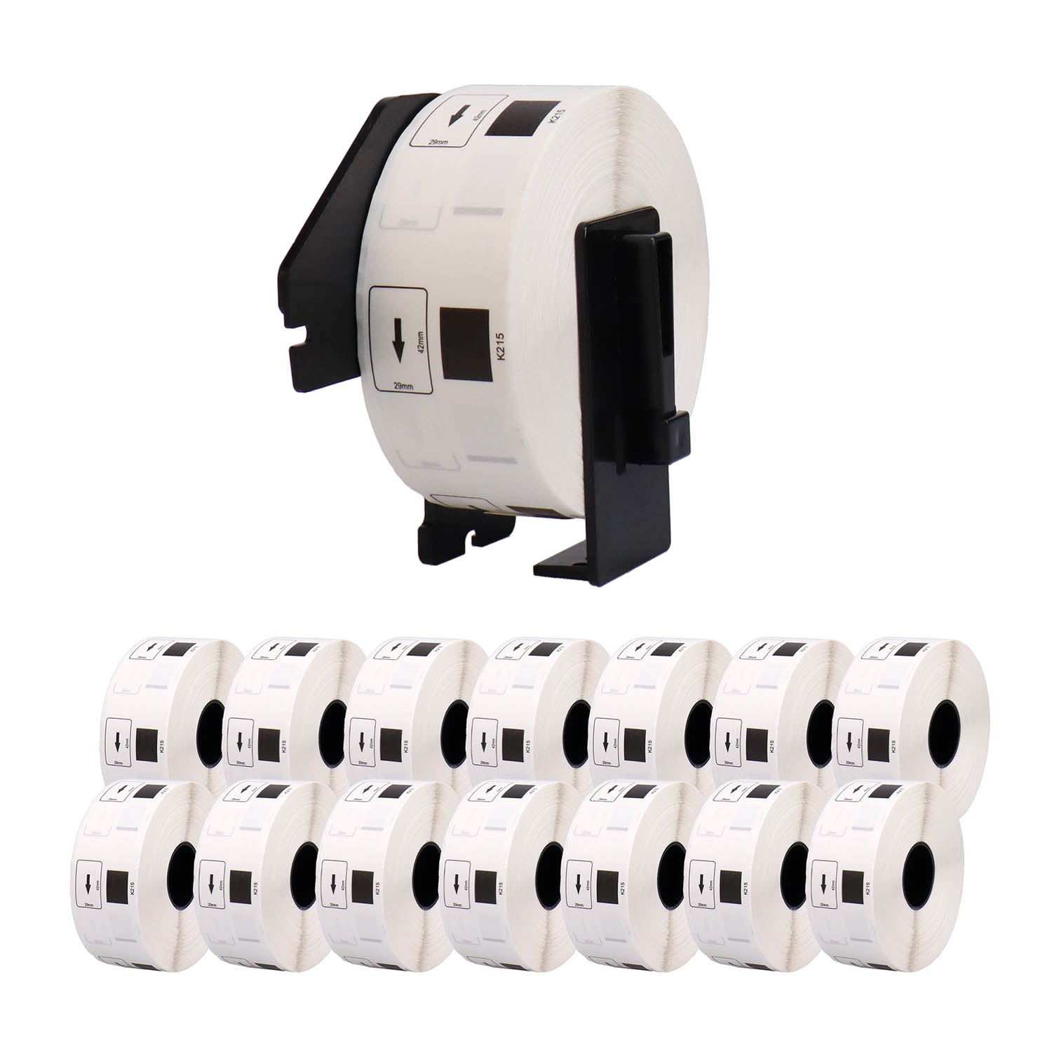 ブラザー用 DK-1215 互換DKプレカットラベル テープ+専用ホルダー 食品表示用/検体ラベル ×15+ホルダー