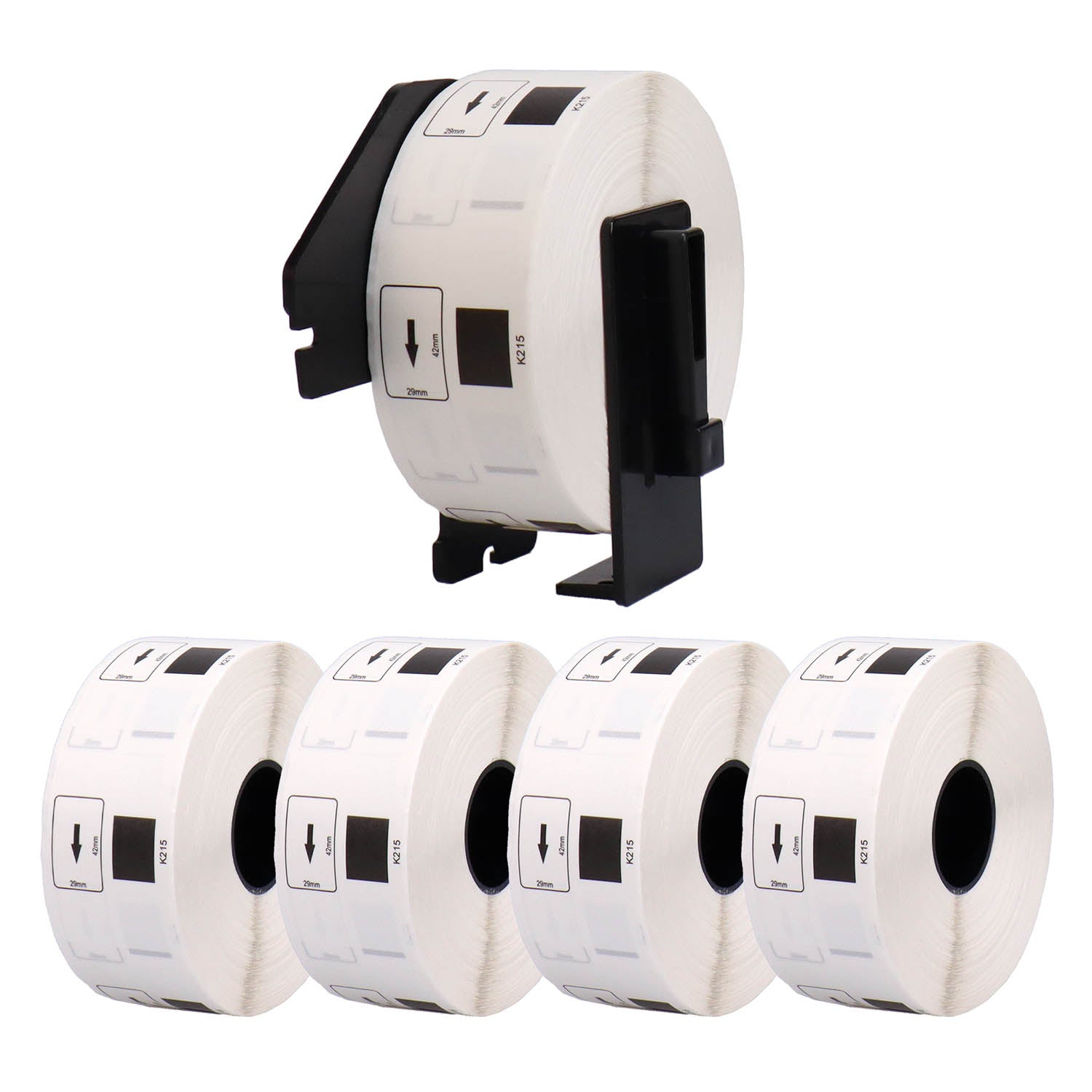 ブラザー用 DK-1215 互換DKプレカットラベル テープ+専用ホルダー 食品表示用/検体ラベル ×5+ホルダー