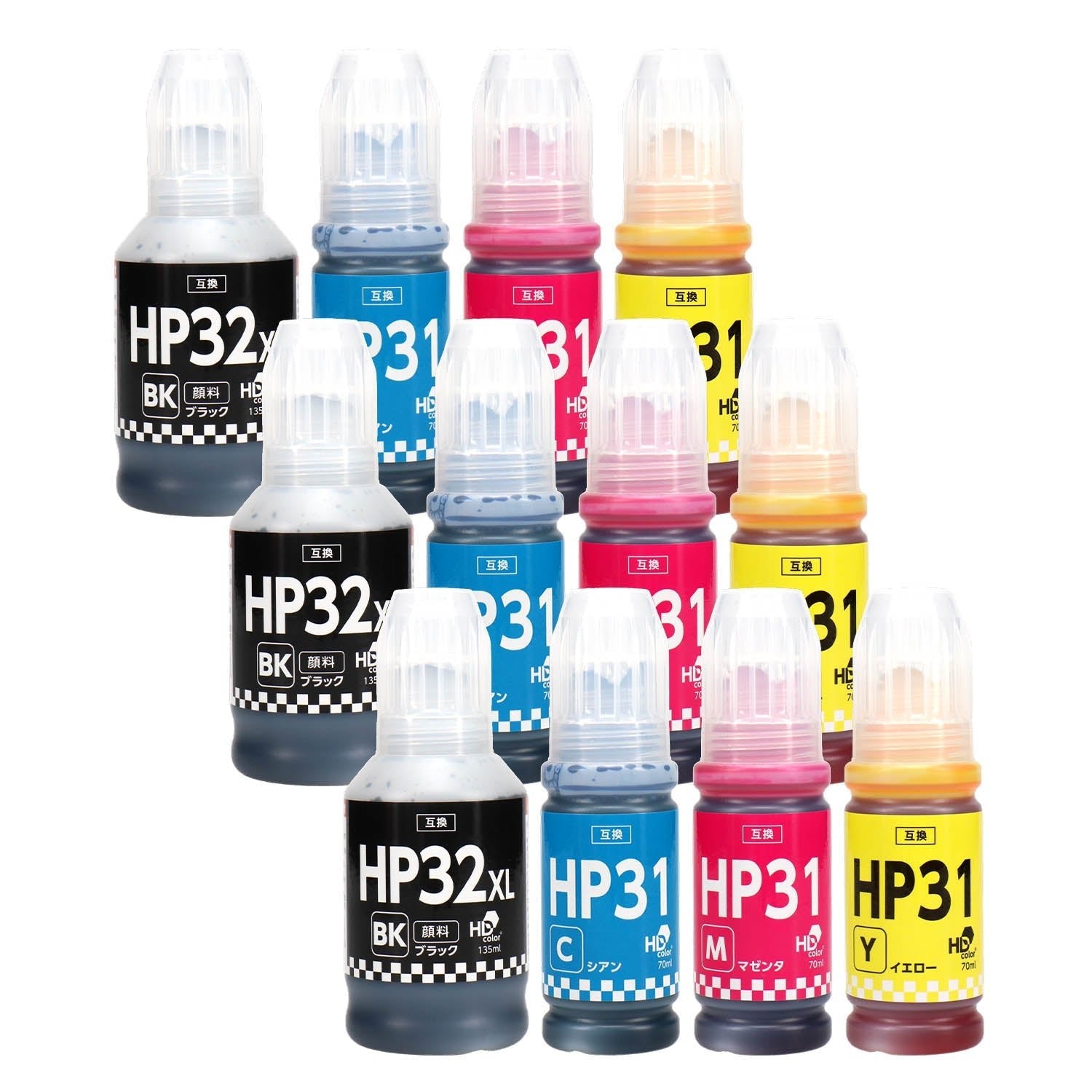 HP用 HP31/32 互換インクボトル 4色セット