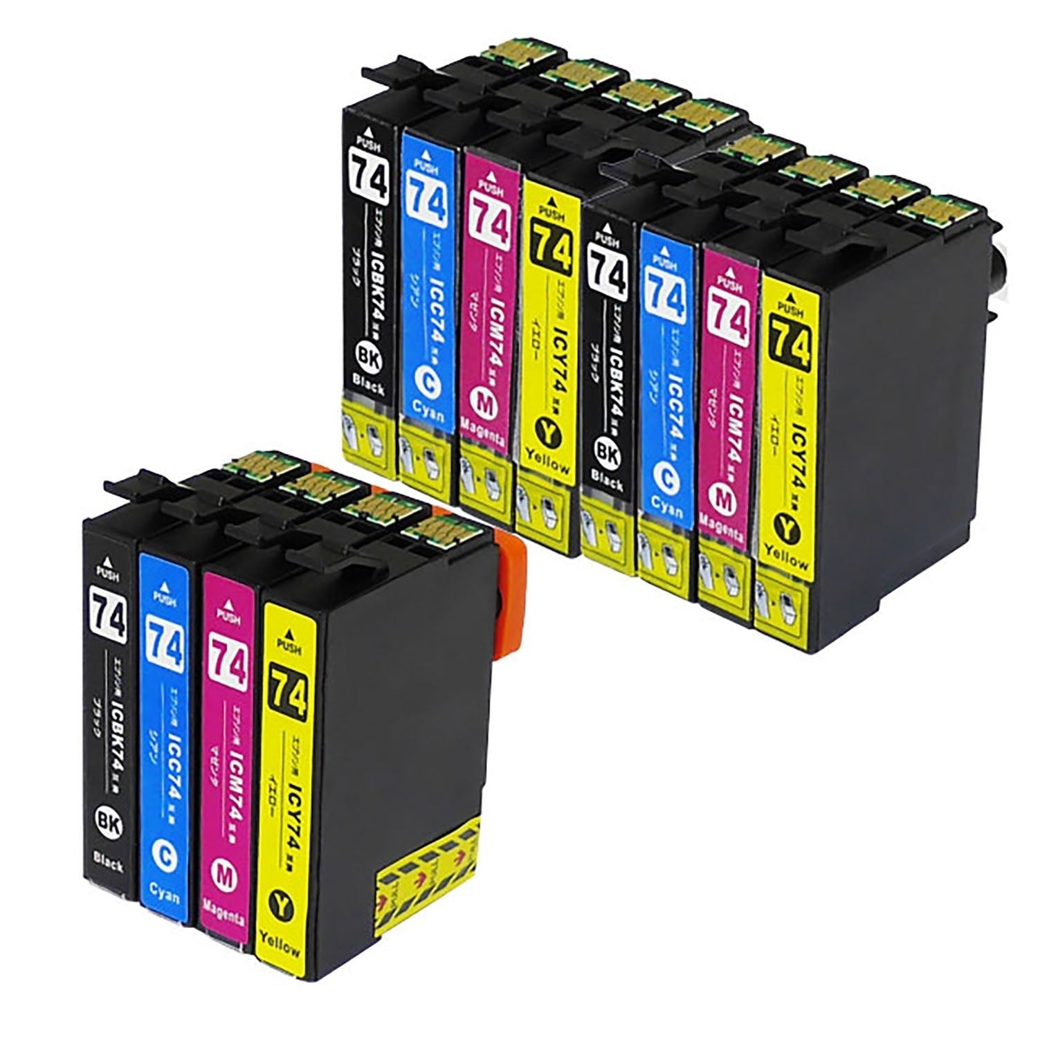 エプソン用 IC4CL74 (方位磁石) 互換インクと洗浄カートリッジのセット