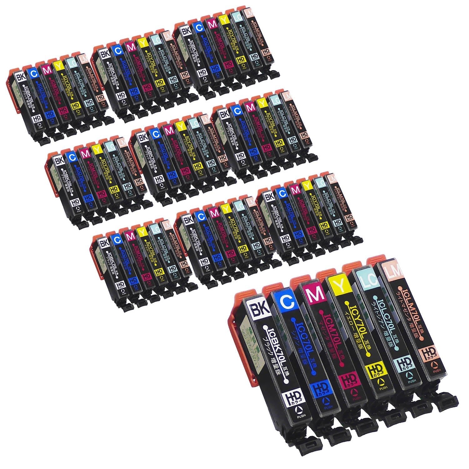 エプソン用 IC6CL70L (さくらんぼ) 互換インク 6色セット 増量版