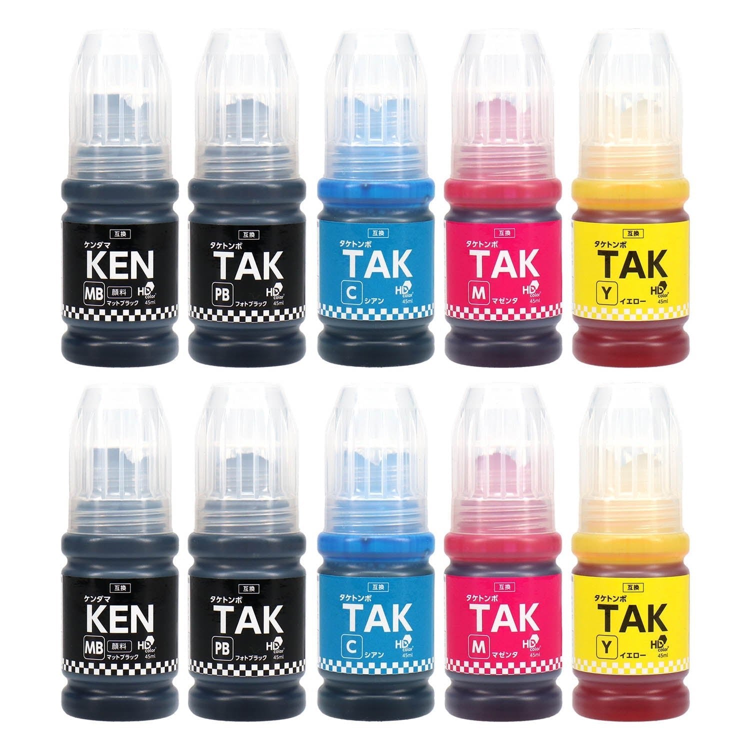 エプソン用 KETA-5CL (ケンダマ・タケトンボ) 互換インクボトル 5色セット