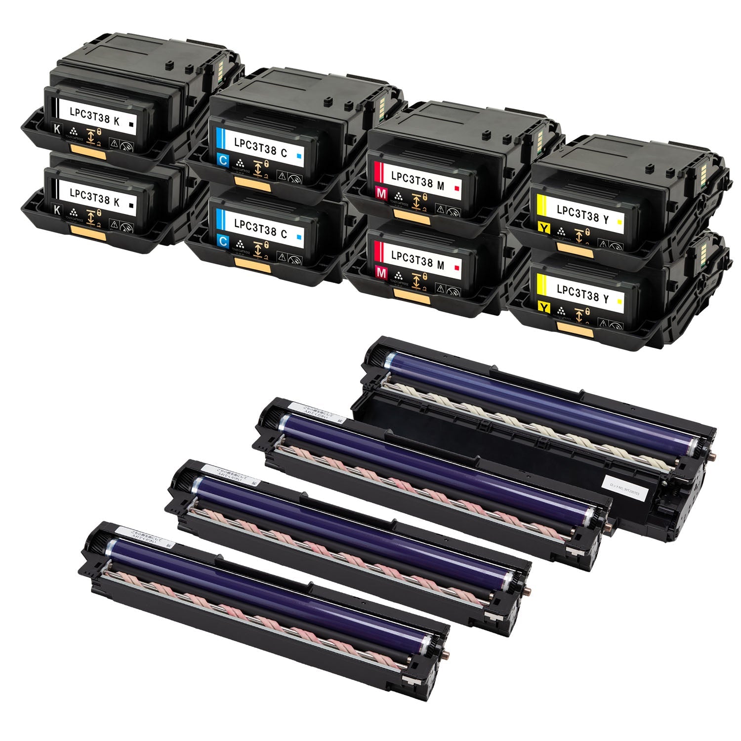 エプソン用 LPC3T38 互換トナー 4色+LPC3K17 国内再生 感光体ユニット 4色