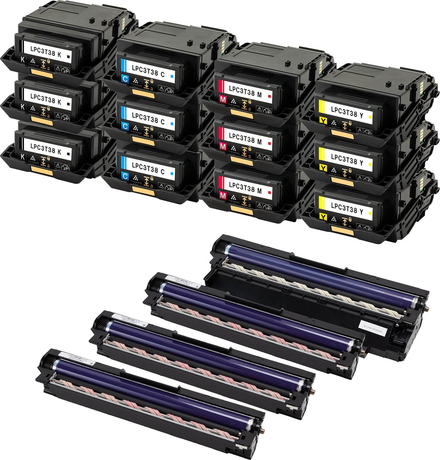 エプソン用 LPC3T38 互換トナー 4色+LPC3K17 国内再生 感光体ユニット 4色