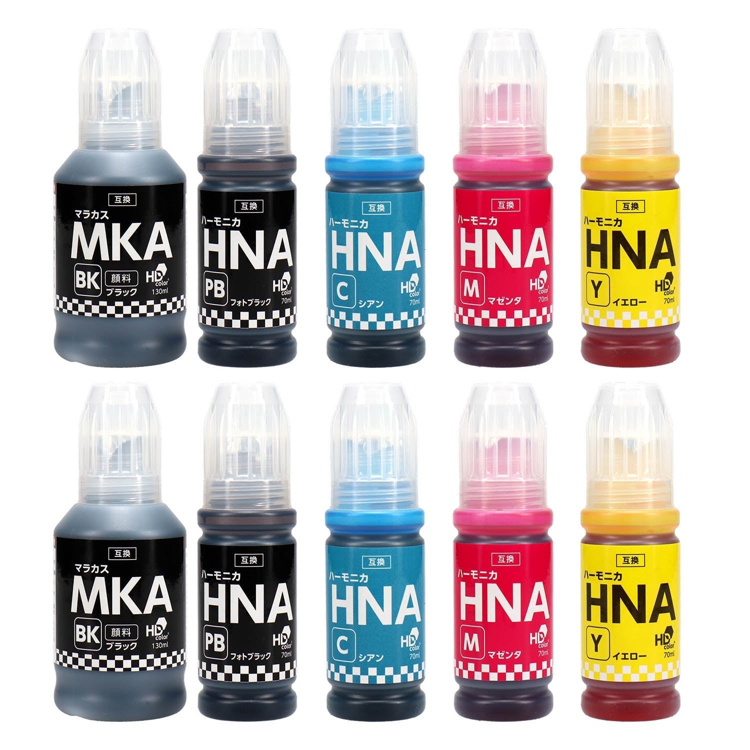 エプソン用 MKA-HNA (マラカス・ハーモニカ) 互換インクボトル 5色セット
