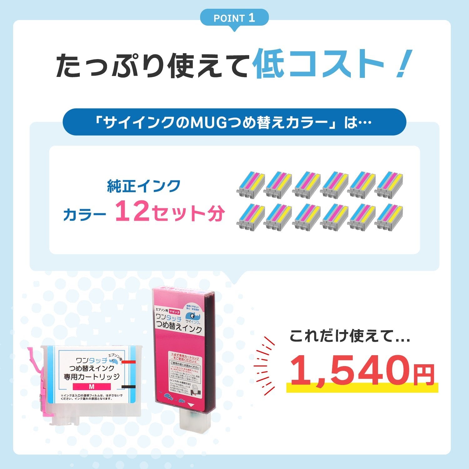 エプソン用 MUG-M つめ替えインク マゼンタ