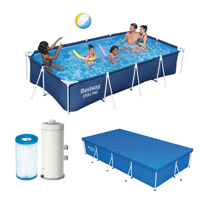 Bestway フレームプール 4.0m+カバー4.0m 58107+フィルターポンプ