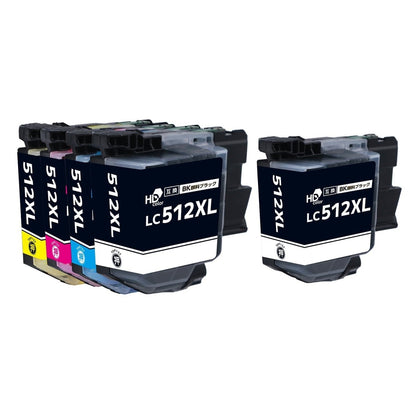 ブラザー用 LC512 互換インク 4色セット 大容量 LC512XLBK / LC512XLC / LC512XLM / LC512XLY