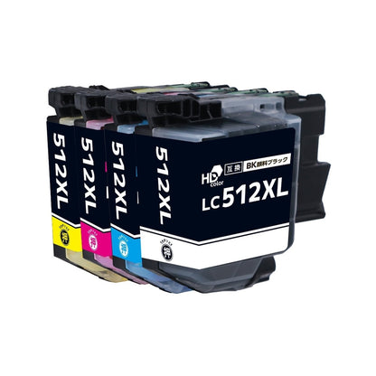 ブラザー用 LC512 互換インク 4色セット 大容量 LC512XLBK / LC512XLC / LC512XLM / LC512XLY