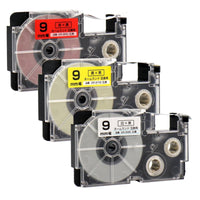 CASIO用 ネームランド用互換テープカートリッジ 9mm幅から好きな色を3個選べるセット