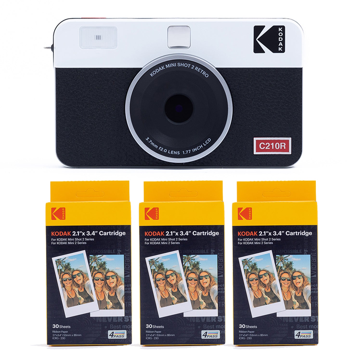 Kodak Mini Shot 2 RETRO インスタントカメラ ホワイト ＋専用インク