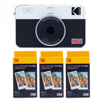 Kodak Mini Shot 2 RETRO インスタントカメラ ホワイト ＋専用インクカートリッジ ICRG - 230 54×86mm 1パック10枚 x 3入り(30枚) 3個セット コダック