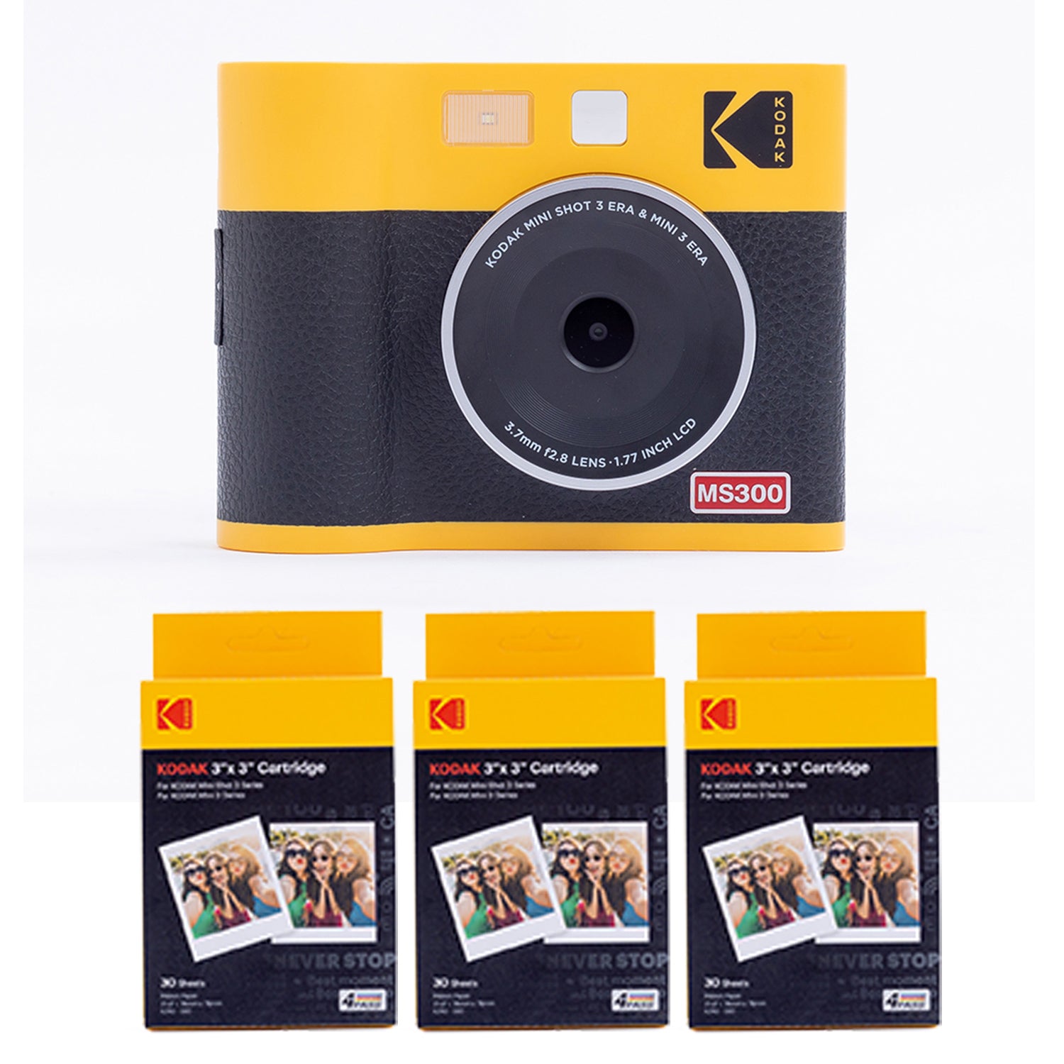 Kodak Mini Shot 3 ERA インスタントカメラ イエロー＋専用インク