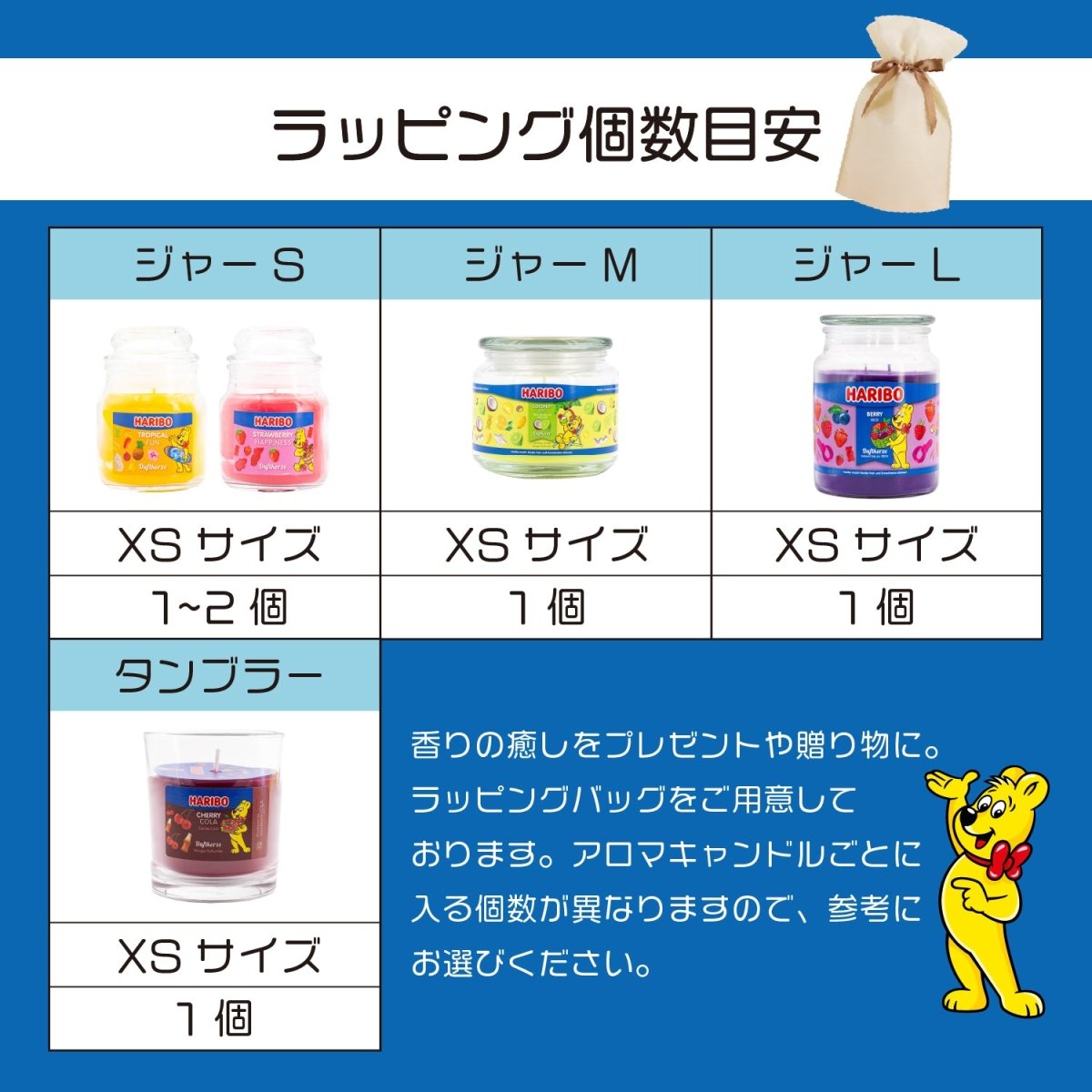 ギフトバッグ Lサイズ アロマキャンドル HARIBO用