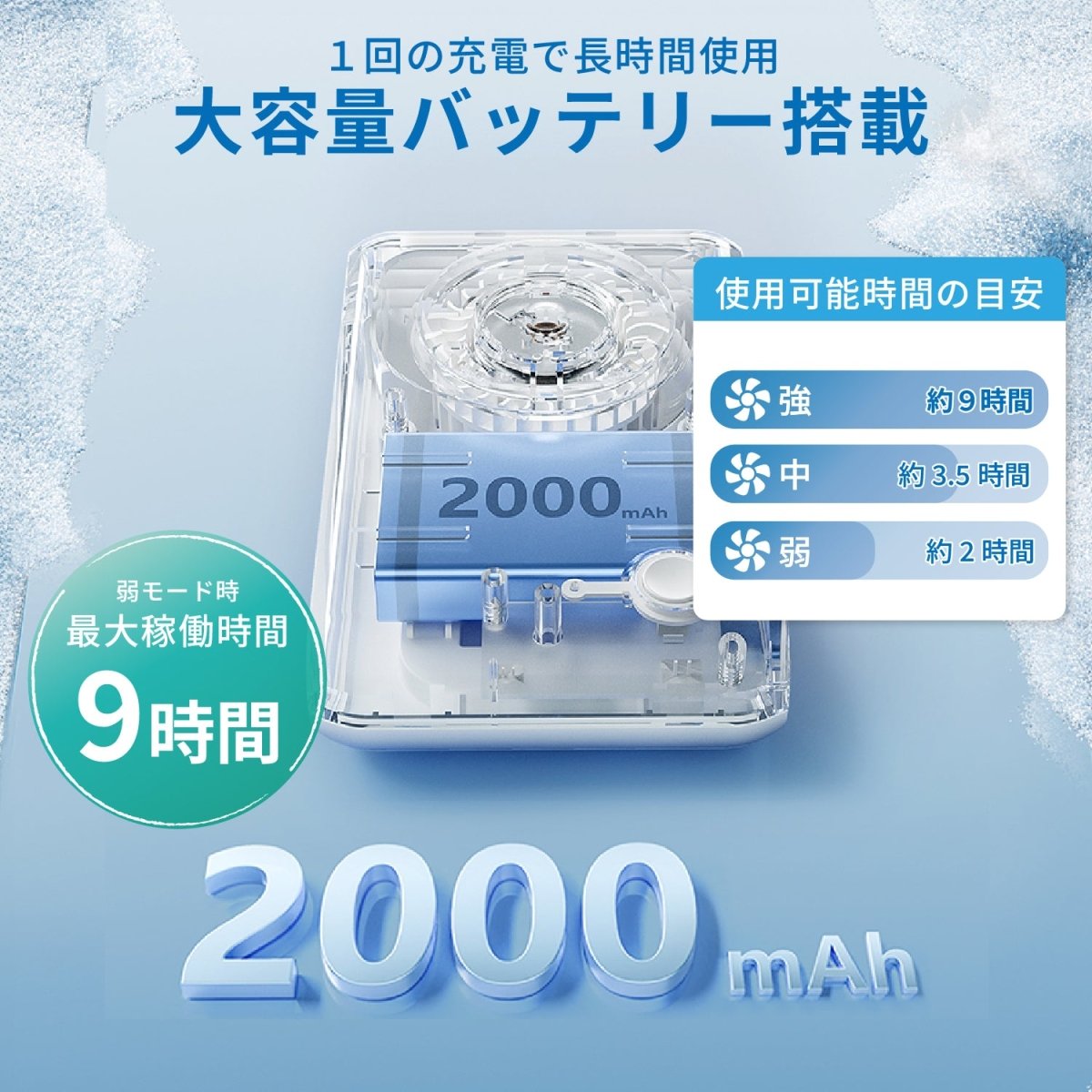 ＜ 今だけ 900円OFF！ ＞ 日傘クリップファン クリップ付ハンディファン