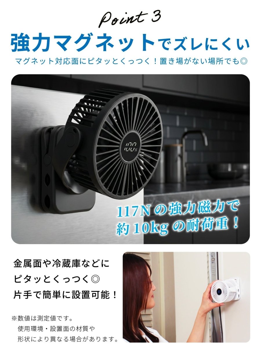 卓上クリップファン マグネット付き F098